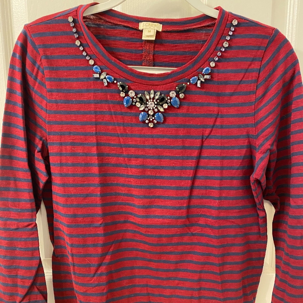 J. Crew Women's Shirt with Jewel Collar - Picture 1 of 1